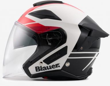 BLAUER CASCO JET JJ-01 WHITE RED GLOSSY