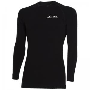 XTECH MERINO-TECH MAGLIA INTIMO MANICHE LUNGHE, NERO